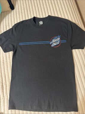 Santa Cruz Skateboards Black Tee with Blue Accent